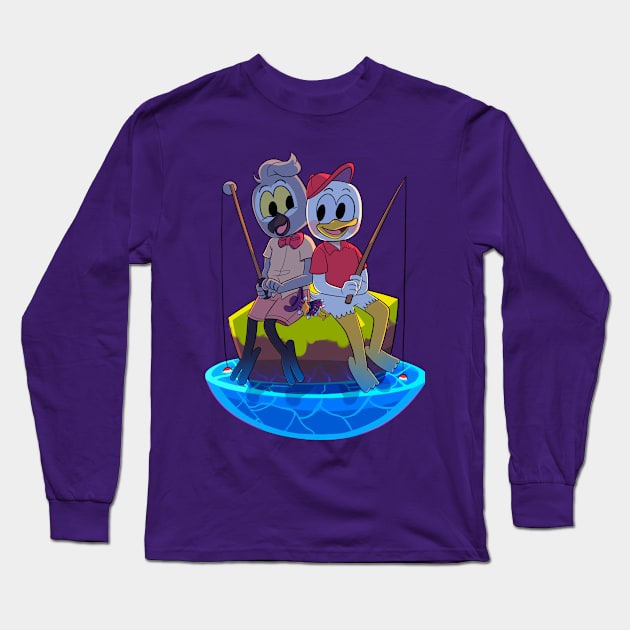 Gone Fishing Long Sleeve T-Shirt by angelicneonanime